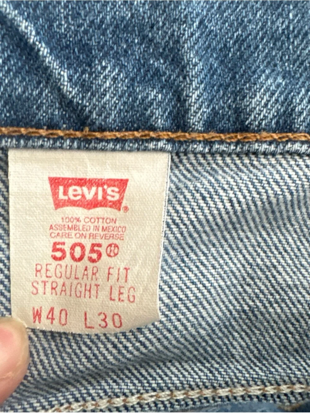 Levis 505 Men 40x30 Orange Tab Vintage Regular Fit Straight Leg Medium Wash Jean